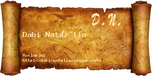 Dabi Natália névjegykártya